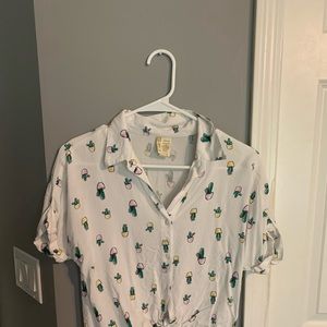 White cactus crop top